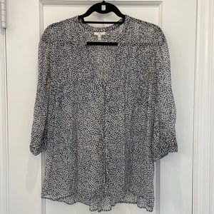 Joie Partially Shear Silk Blouse